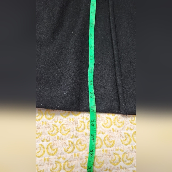 Banana Republic Wool Peacoat Jacket Mens Large Black Plaid Double Breasted - Picture 11 of 15